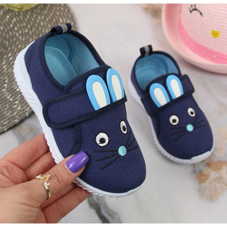 Girls' Atletico mouse velcro sneakers blue