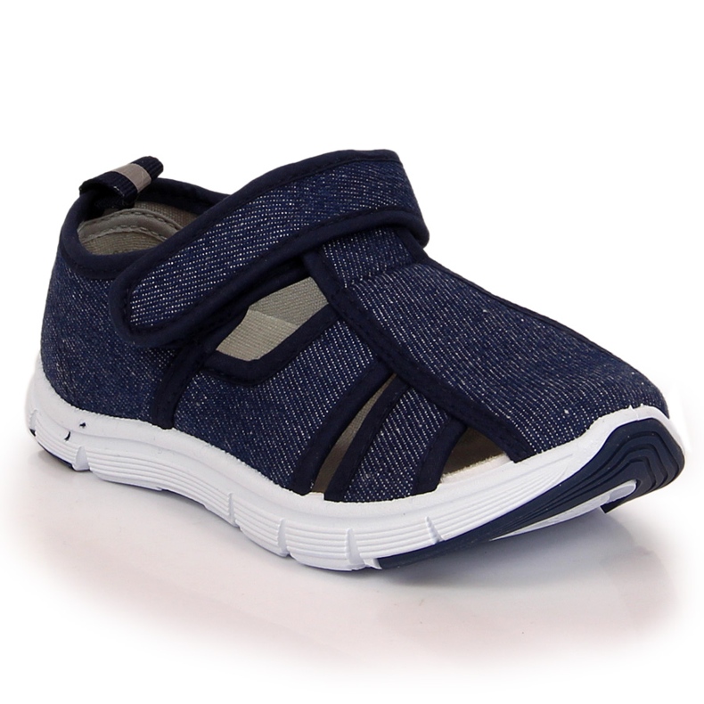 Atletico navy blue sneakers for boys with velcro