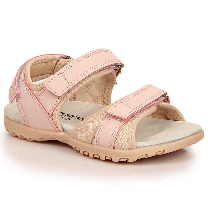 American Club pink velcro sandals for girls