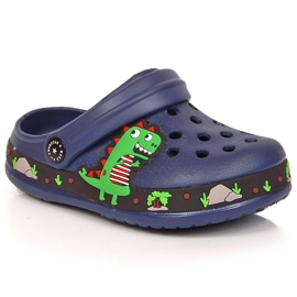 American Club navy blue slippers with a dinosaur American Club navy blue slippers with a dinosaur