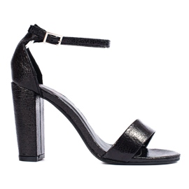 SHELOVET Sandals On A High Bar black SHELOVET Sandals On A High Bar black