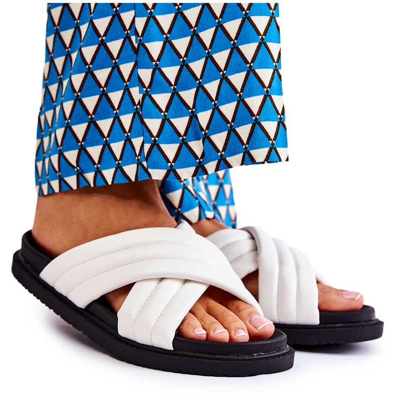 Classic Women's White Leather Slippers Daron