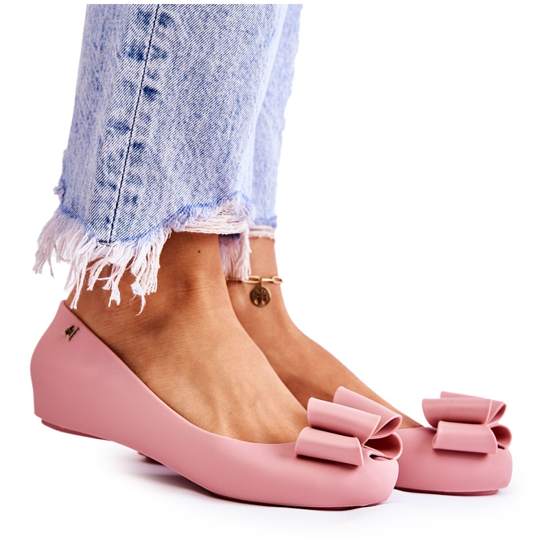 PH1 Women's Rubber Ballerinas With A Bow Pink Florret