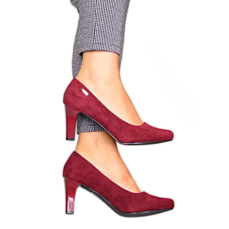 Burgundy suede pumps W Sergio Leone red
