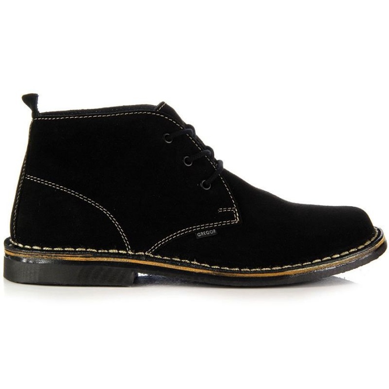 M Gregor black leather men's boots