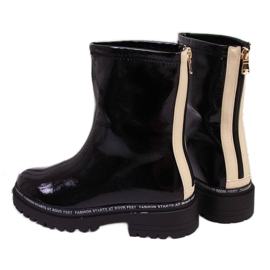 BM Women's black patent lacquered boots W S. Barski