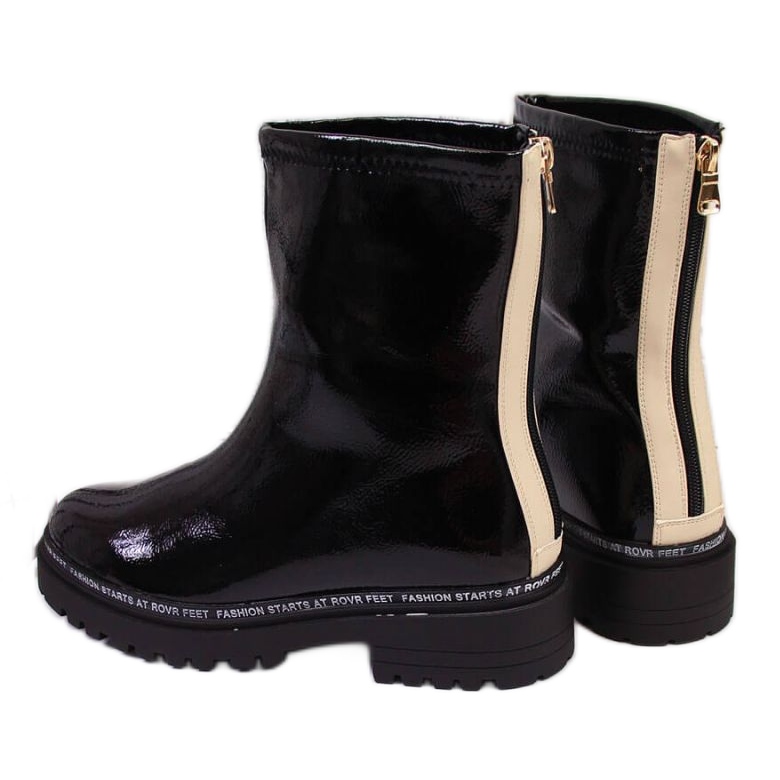 BM Women's black patent lacquered boots W S. Barski