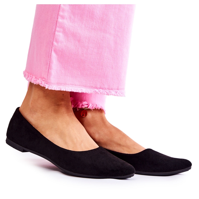 PS1 Women's Classic Suede Black Ballerinas Arina