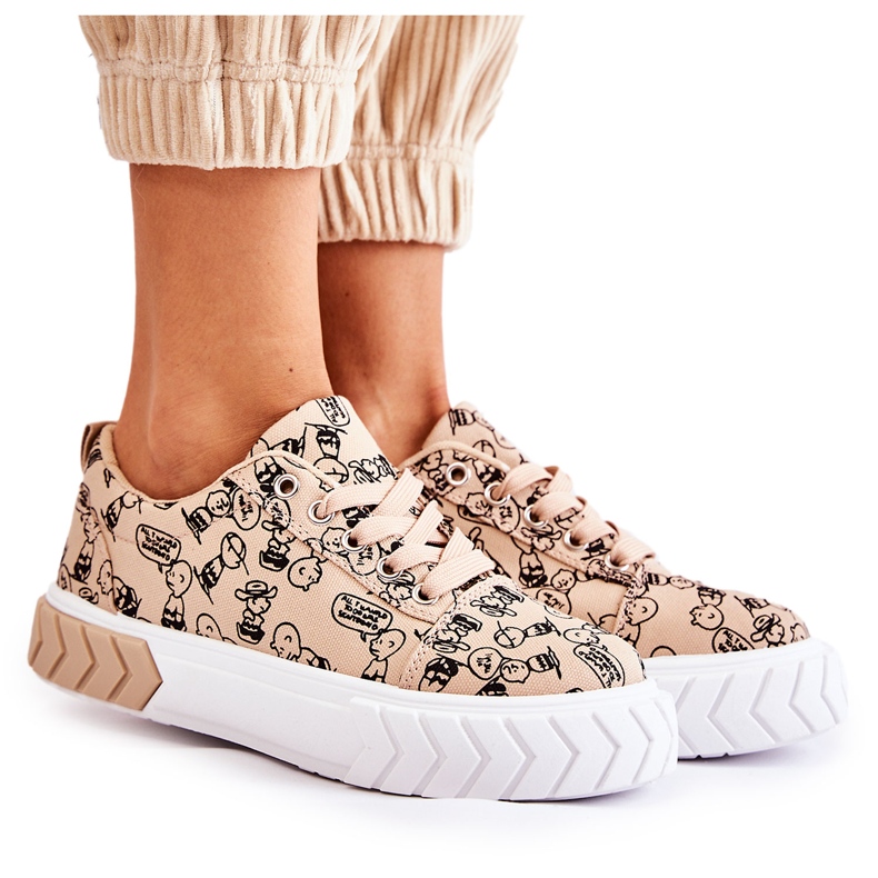 PS1 Women's Sneakers Sport Shoes W Print Beige Obverse