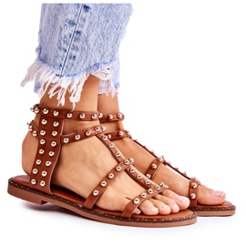 PG1 Women's Sandals With Studs Brown Cavos