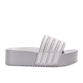 Gray slippers on a high Corette sole grey Gray slippers on a high Corette sole grey