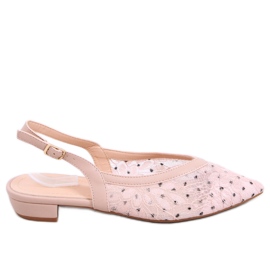 Lace ballerinas without heel Margo Pink