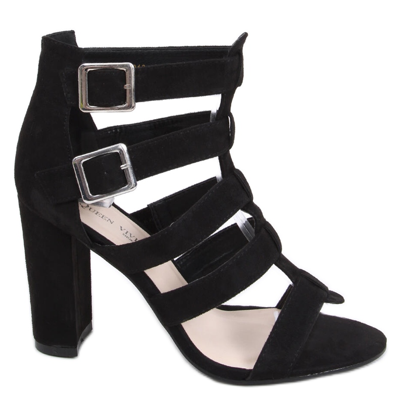 Macy Black high-heeled sandals