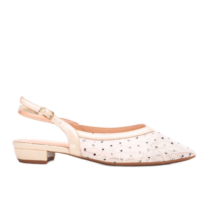 Marlioz beige lace ballerinas