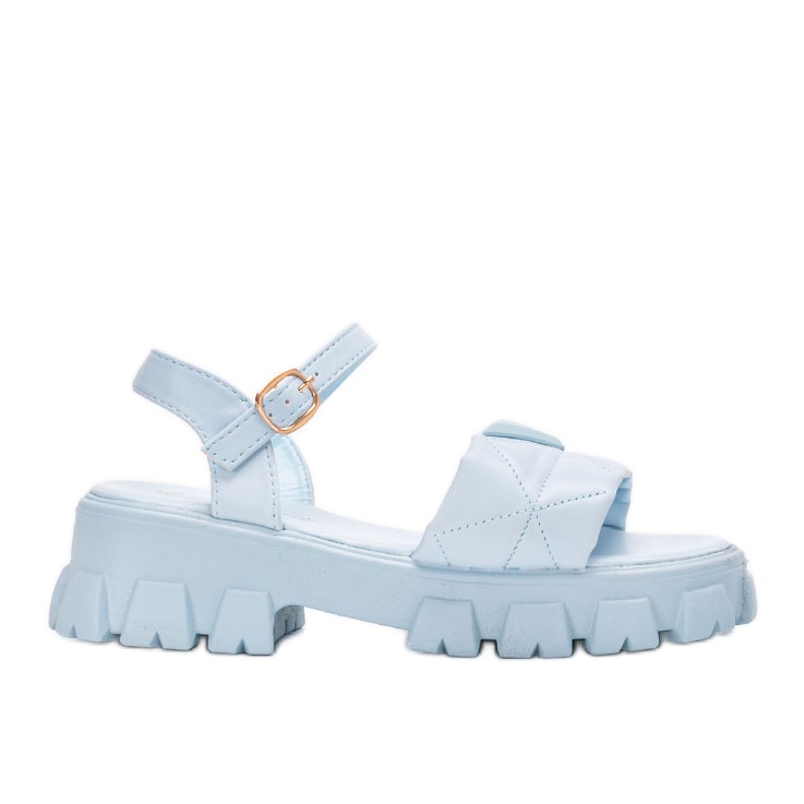Blue sandals on the Ferlandi platform