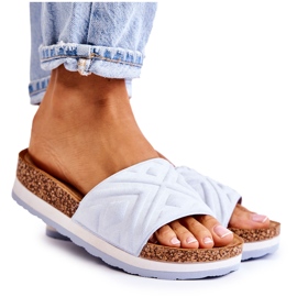 PG1 Women's Suede Slippers On A Massive Blue Heritta Platform