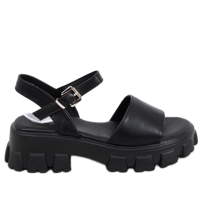 Sandals on a thick Saint Black sole