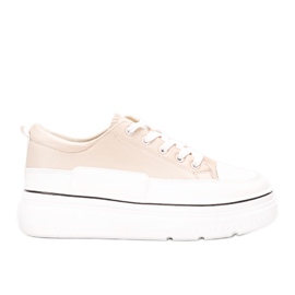 Beige sneakers on the Anastaz platform white