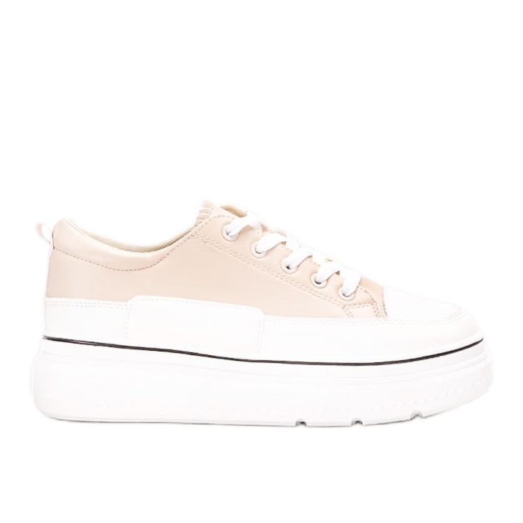 Beige sneakers on the Anastaz platform white