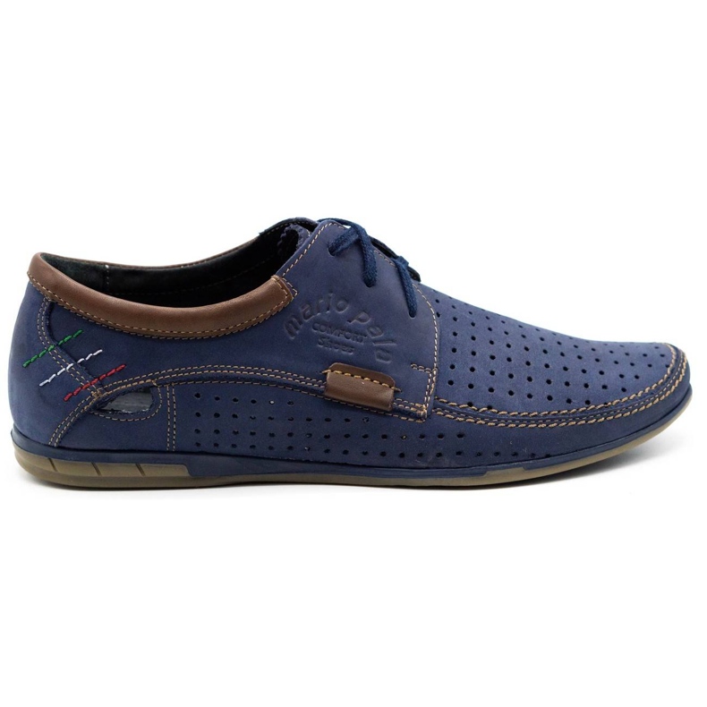Mario Pala Men's openwork shoes 563 navy blue brown
