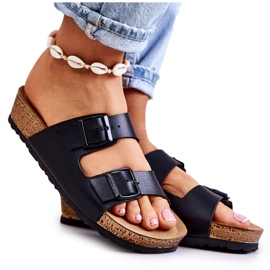 Women's Slippers Buckles Inblu NM000028 Black Women's Slippers Buckles Inblu NM000028 Black