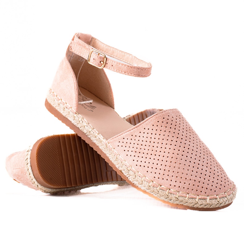 SHELOVET Openwork espadrilles pink