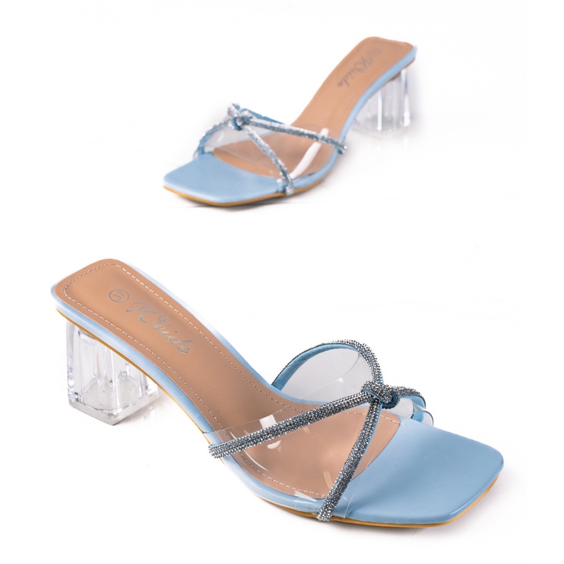 SHELOVET Transparent women's slippers blue SHELOVET Transparent women's slippers blue