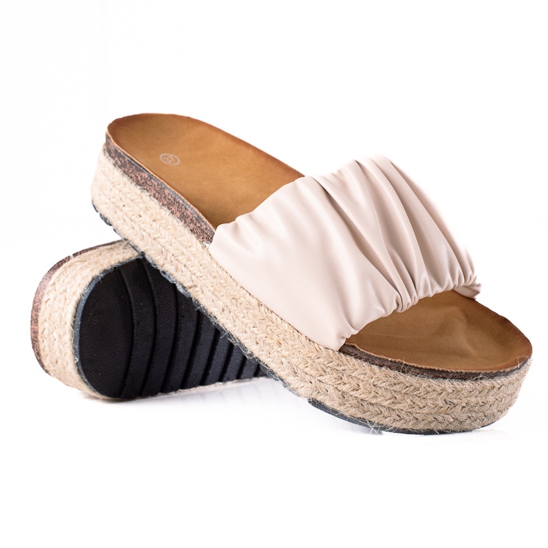 SHELOVET Women's Espadrilles slippers beige