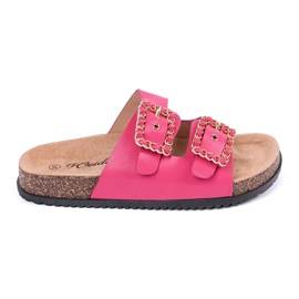 Slippers with decorative clasps pink Slippers with decorative clasps pink