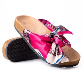 SHELOVET Pink Slippers With A Bow