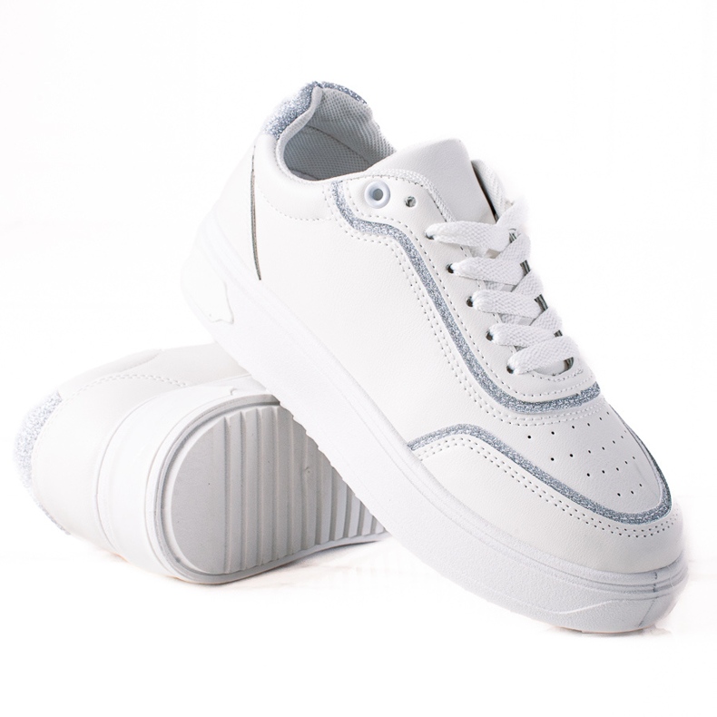 SHELOVET Sneakers With Silver Insert white