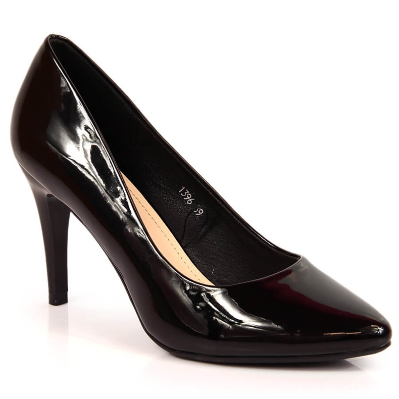 Pumps stiletto black patent Sergio Leone