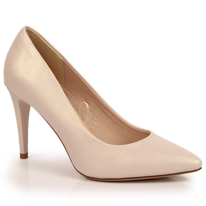 Pumps on a pearl beige Sergio Leone golden Pumps on a pearl beige Sergio Leone golden