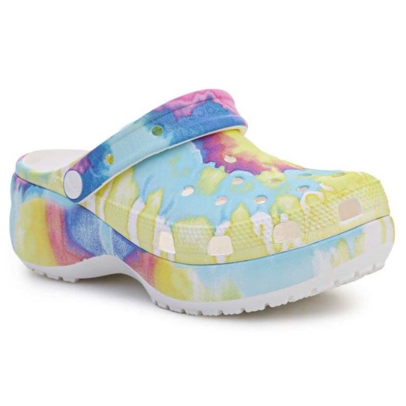 Crocs Classic Platform Tie Dye Graphic Clog Wedge W 207151-94S blue
