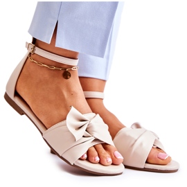 PE1 Fashionable Women's Beige Leather Sandals Astana