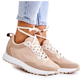 PG1 Women's Suede Sports Shoes Beige Nayla PG1 Women's Suede Sports Shoes Beige Nayla