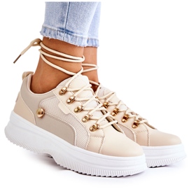 PG1 Women's Sport Leather Shoes Beige Salmira PG1 Women's Sport Leather Shoes Beige Salmira