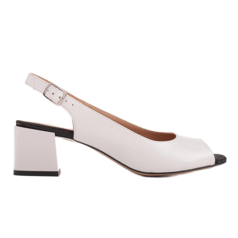 Marco Shoes Comfortable women's sandals made of white leather
