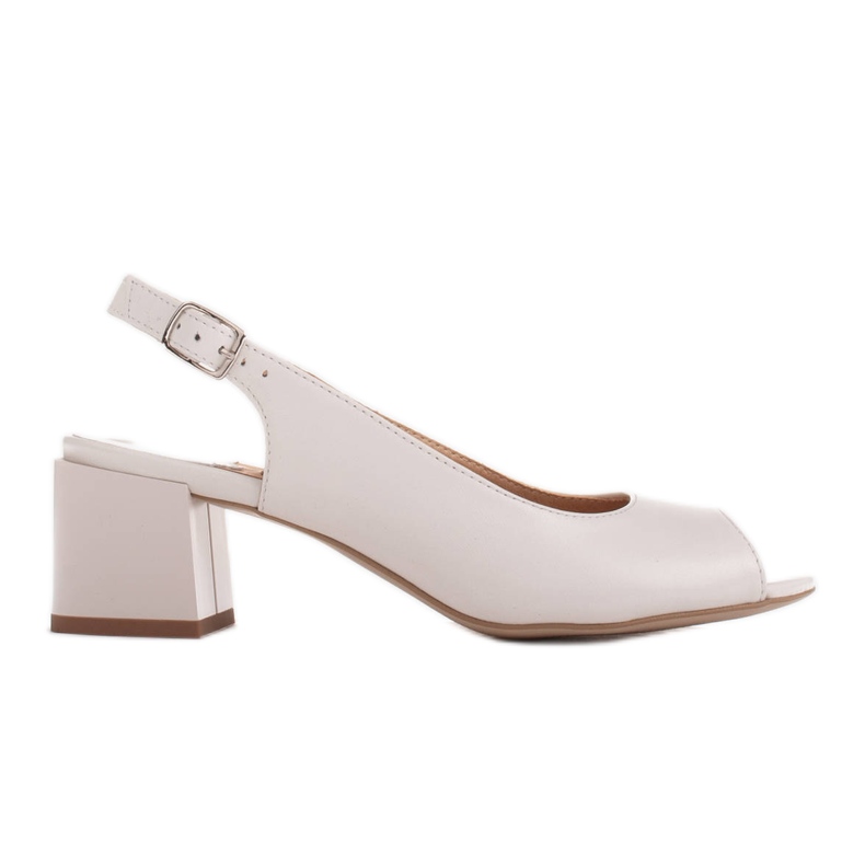 Marco Shoes Comfortable women's sandals made of white leather