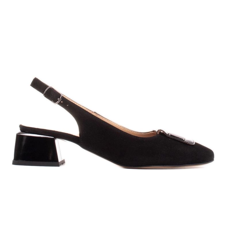 Marco Shoes Low-heeled sandals with a flat decoration black