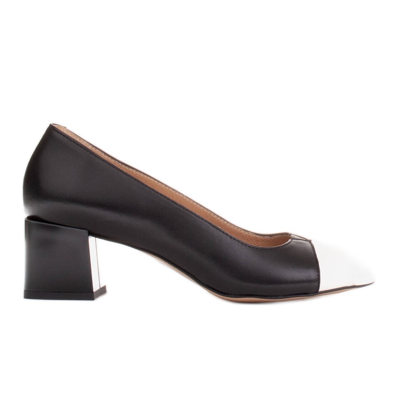 Marco Shoes Black and white leather pumps