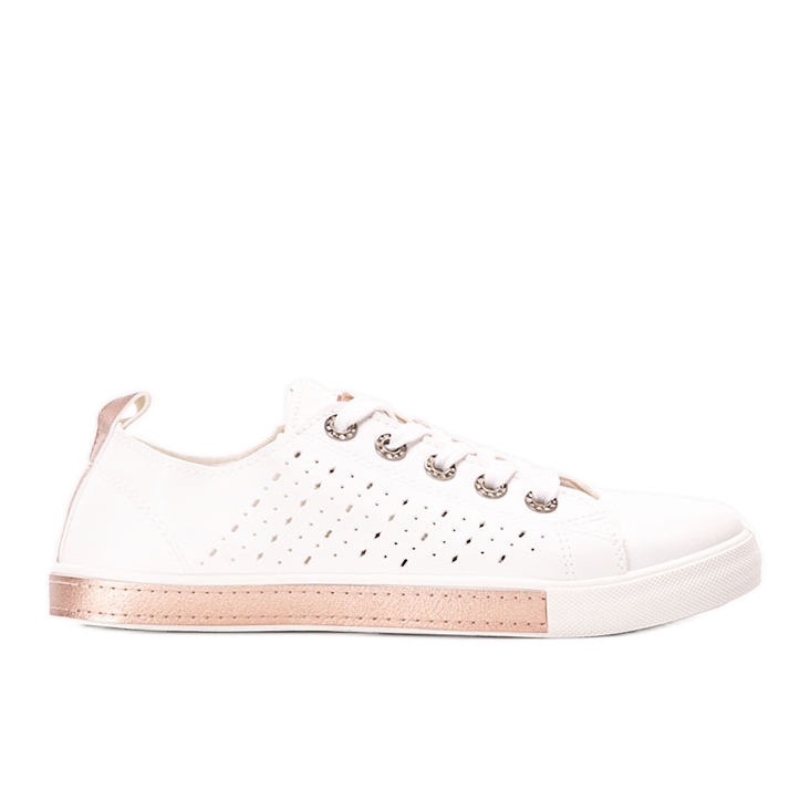 Tuuri women's white sneakers golden - KeeShoes