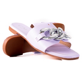 SHELOVET Slippers with a chain violet