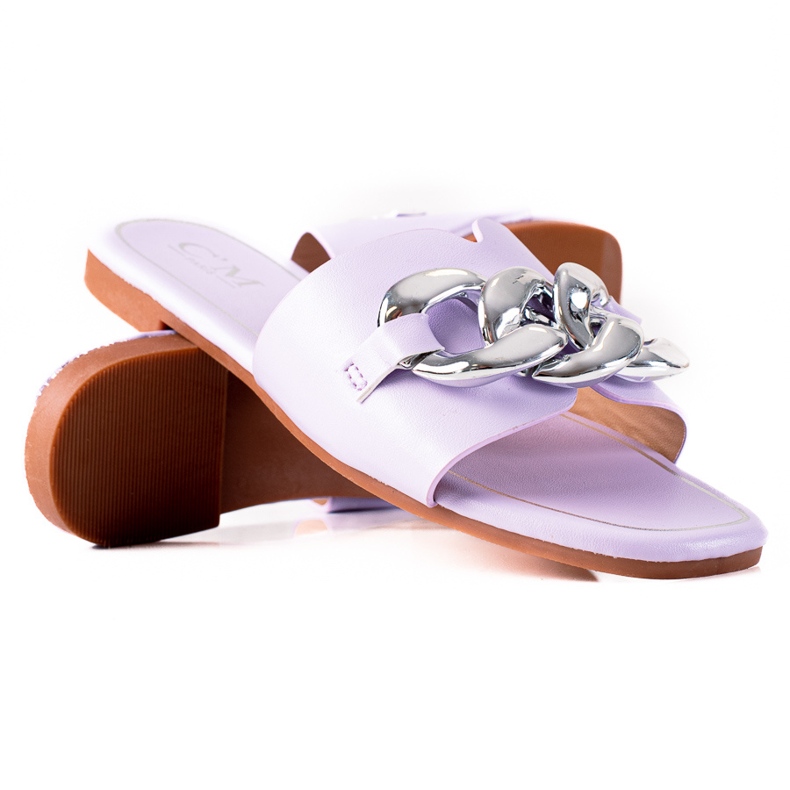 SHELOVET Slippers with a chain violet