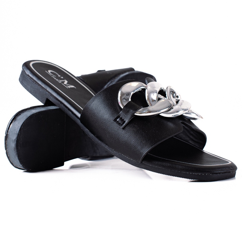 SHELOVET Slippers With Chain black