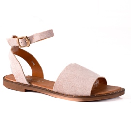 SHELOVET Suede Sandals beige