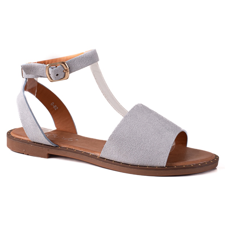 SHELOVET Suede Sandals grey