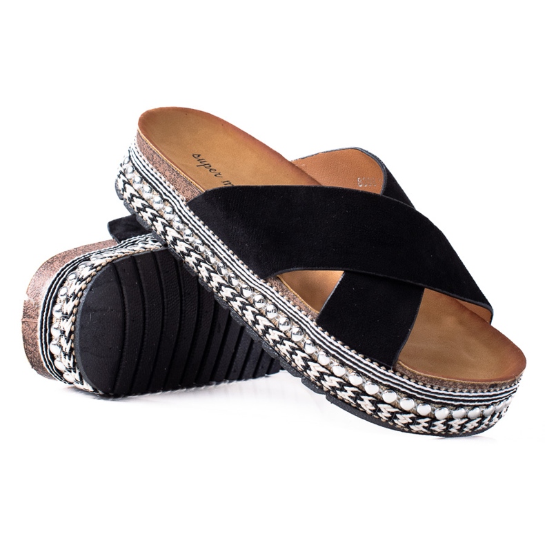 SHELOVET Fashionable Slippers On The Platform black