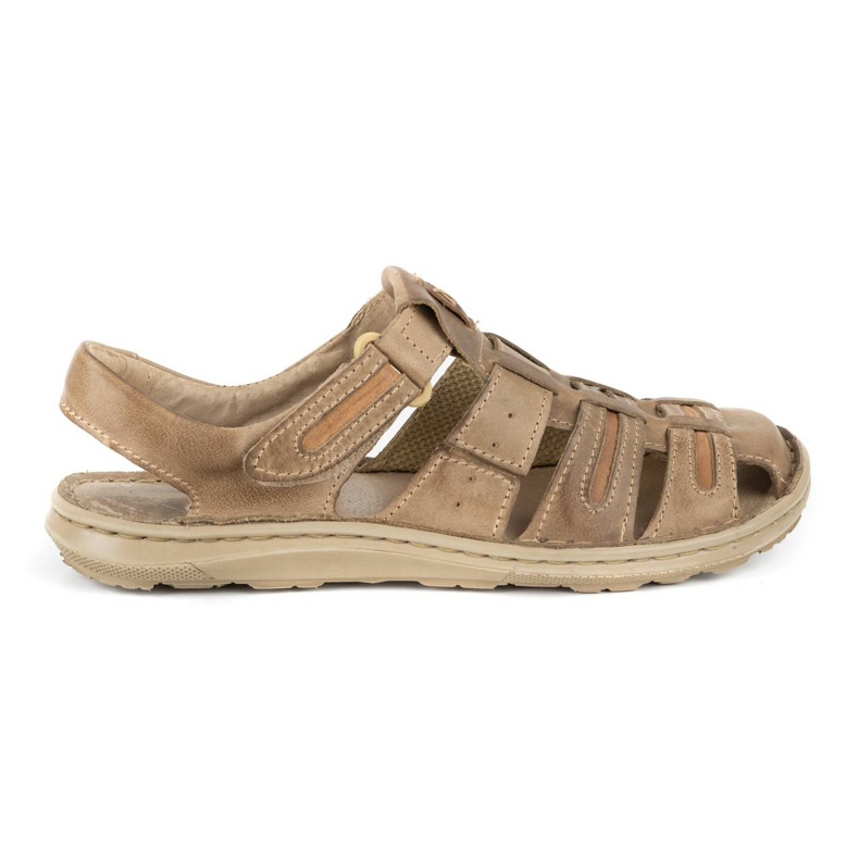 Olivier Men's leather summer sandals 230MA beige Olivier Men's leather summer sandals 230MA beige