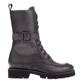 Marco Shoes Full grain leather boots black